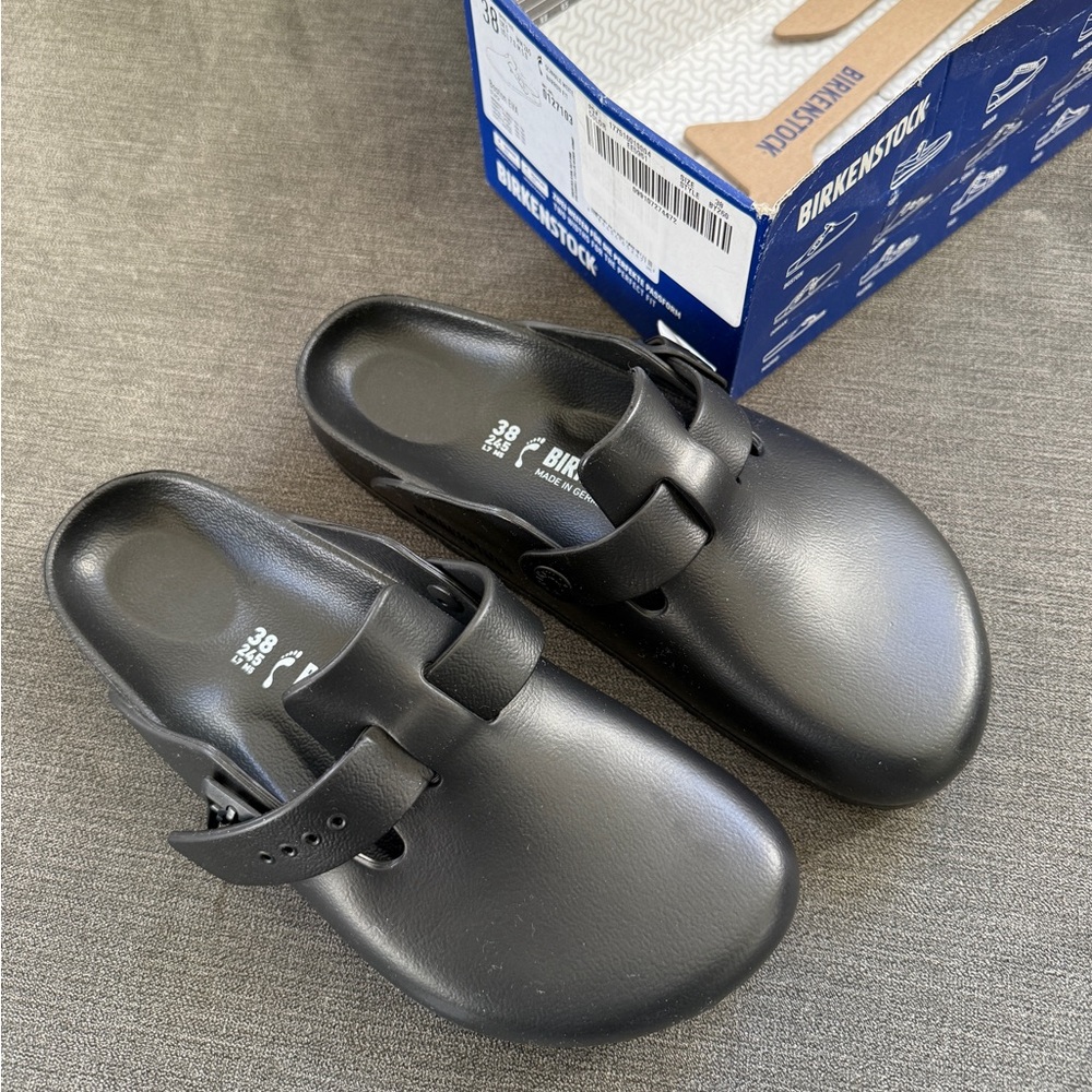 Brand New Birkenstock Boston EVA Black Size 38 narrow fit